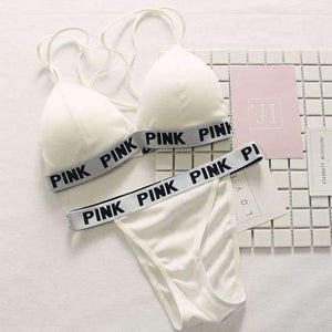 Planet Gates White / One Size Women vs Lounge Underwear Fitness Wireless Loungewear Lingerie Bra Set Black and White Bras Sets