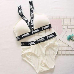 Planet Gates White / One Size Women vs Lounge Underwear Fitness Wireless Loungewear Quick Dry Lingerie Bra Set Black and White Bras Sets