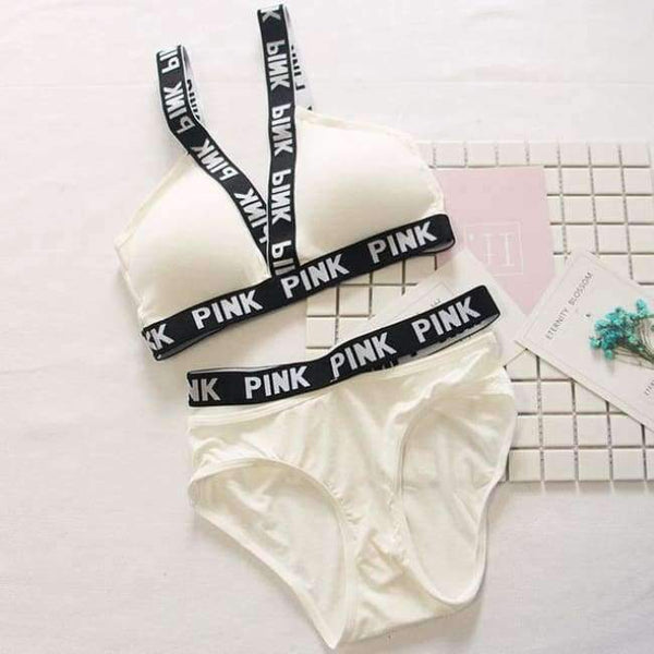 Planet Gates White / One Size Women vs Lounge Underwear Fitness Wireless Loungewear Quick Dry Lingerie Bra Set Black and White Bras Sets