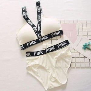 Planet Gates White / One Size Women vs Lounge Underwear Fitness Wireless Loungewear Quick Dry Lingerie Bra Set Black and White Bras Sets