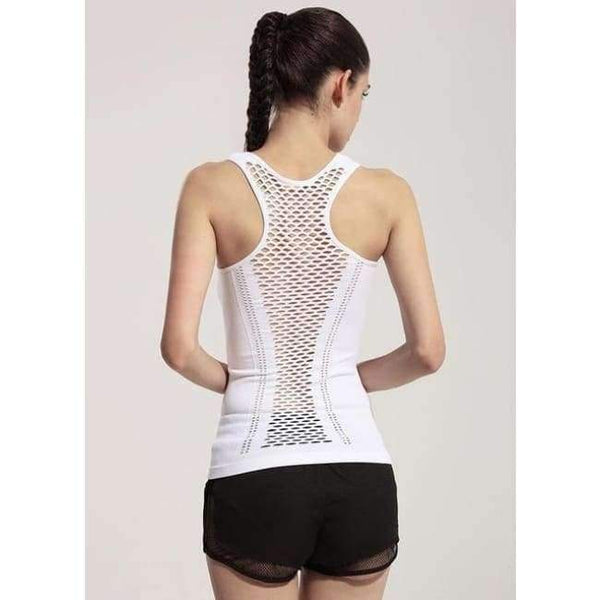 Planet Gates White / One Size Women Yoga Shirts Mesh Shirt Ladies Fitness Running T Shirt Sleeveless Women Yoga Tops Gym Vest Fitness Sport Shirt
