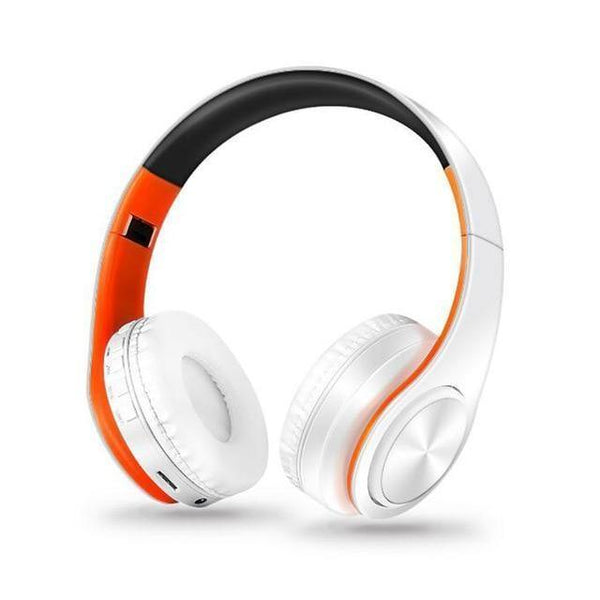 Planet Gates white orange / China Wireless Headphones Bluetooth Stereo Foldable Headset Audio Mp3 Adjustable Earphones with Mic for Music