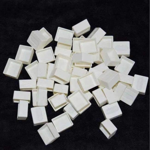 Planet Gates White pan 50 pcs Half Pans for Watercolor Pigment Plastic Empty Pans or Art Painting Palette Supplies Transparent Pan and White Pan