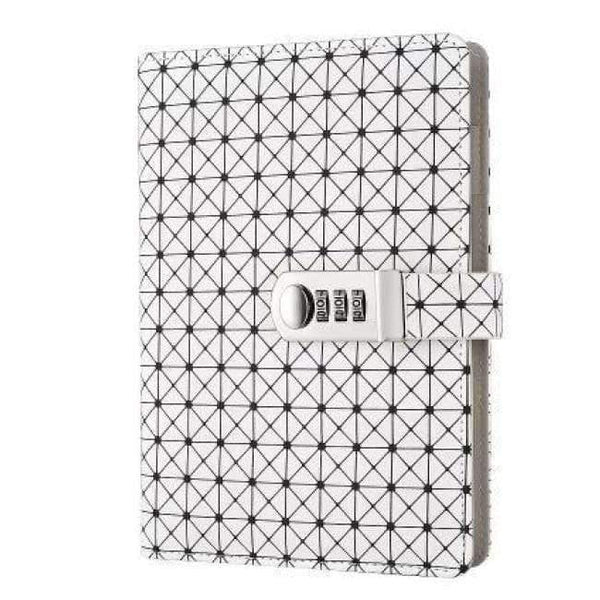 Planet Gates White Paperboat retro A5 notebook logo customize with lock free logo name custom writing pads lockable password diary student gift