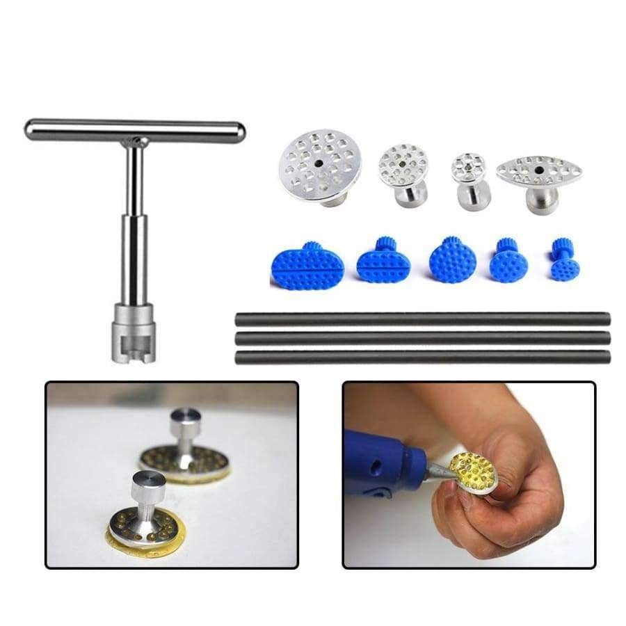 Planet Gates White PDR Tools Car Dent Removal Tools Car Dent Repair Tools PDR Auto Body T-bar Glue Dent Puller with suction cup gule sticks