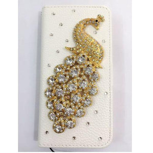 Planet Gates White Peacock / For iPhone 6S Plus Diamond Crystal Peacock Leather Flip Wallet Phone Case Rhinestone Cover For Samsung Galaxy S7 edge Iphone 7 6 6S Plus 5S