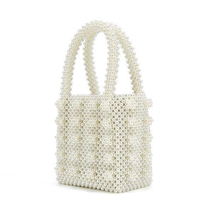 Planet Gates white pearl Pearls bag beaded box totes bag women party vintage handbag 2018 summer luxury brand white yellow blue wholesale drop shipping