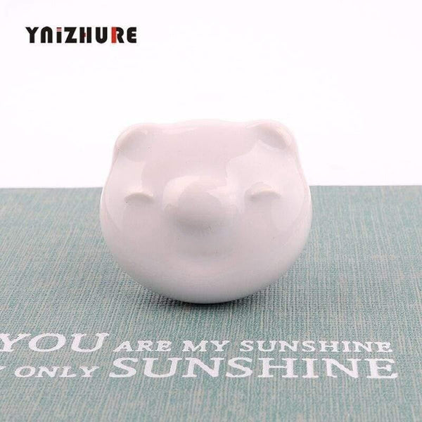 Rural Acme Nordic Style Ceramic Single Cartoon Round  Wardrobe Kitchen Garden Door Handle Modern Cabinet Handle