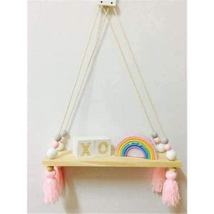 Planet Gates white pink gray Bedroom wall shelves DIY Original Wood Beads Wall Shelf Storage Shelves Organization swing shelves Home Decor
