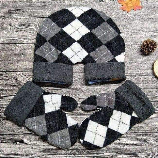 Planet Gates white plaid 1 Set Romantic Sweethearts Lovers Gloves Women Men Winter Thickening Warm Polar Fleece Mittens For Lovers Couple Gift AGL012