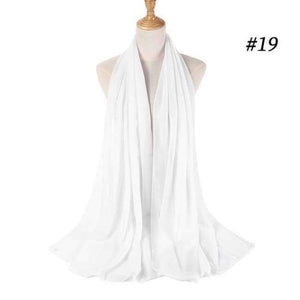 Planet Gates White Popular Malaysia style women plain bubble chiffon scarf hijab wrap solid color shawls headband muslim hijabs scarves/scarf