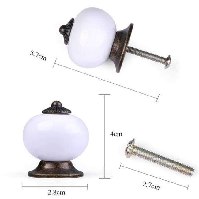 Planet Gates Red PRWAN 5Pcs/Set Retro Vintage Round Ceramics Drawer Knob Handle Furniture Accessories Cabinet Cupboard Door Pull Decor 6 Colors