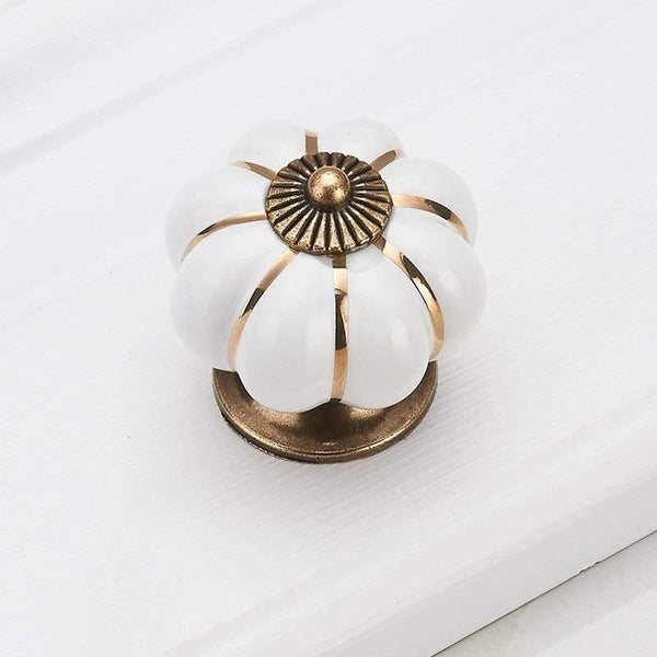 Pumpkin Ceramic Handles 40mm Drawer Knobs Cupboard Door Handles Single Hole Cabinet Handles with screws Furniture Handles