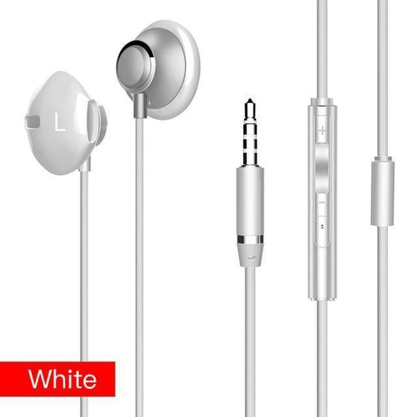 Planet Gates White PZOZ S1 Bass Earphone 3.5mm Wired control Headset With Mic In-Ear sport earbud earphones For iphone xiaomi Samsung Huawei MP3 PC