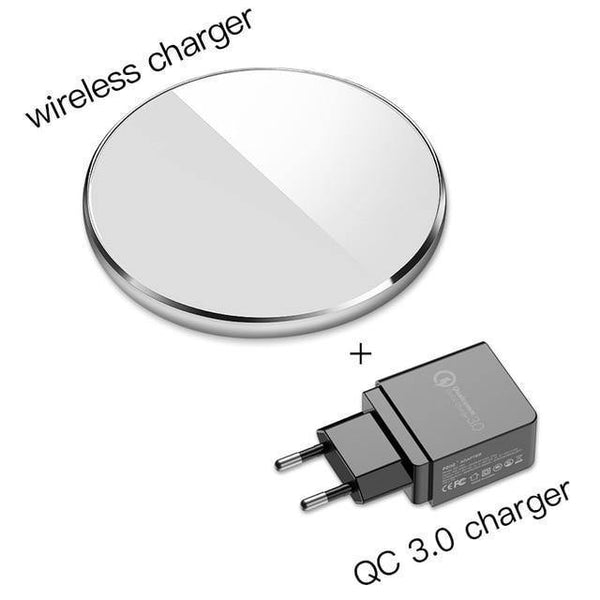 Planet Gates White QC3.0 PZOZ Qi Wireless charger USB Charger Fast Charging Phone Adapter for iphone X 8 Plus Xs Samsung S9 S8 note 9 8 xiaomi mi mix 2s