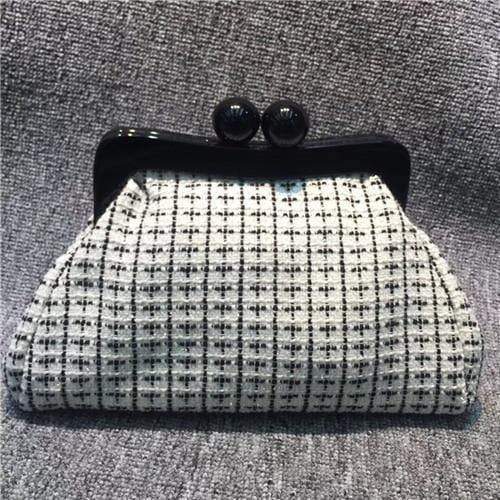 Planet Gates white quited Handbag Shoulder Bag Clip evening day clutches Acrylic Clip Crossbody Bag Zipper & Hasp Tote Bag Chain Party Wedding