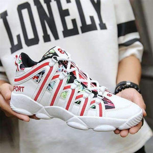 Planet Gates White Red / 5.5 2018 autumn new men's shoes, PU mesh breathable men's vulcanized shoes men and women Casual Lovers sports shoes size 36-44