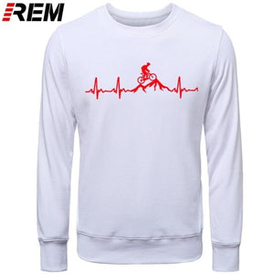 Planet Gates WHITE RED / XS Hoodies Mountain Bike Heartbeat Funny MTB Dirt Bike Plus Custom LONG Sleeve Men's Fashion Family Cotton Hoodies, Sweatshirts