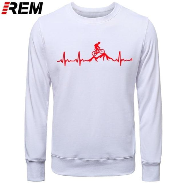 Planet Gates WHITE RED / XS Hoodies Mountain Bike Heartbeat Funny MTB Dirt Bike Plus Custom LONG Sleeve Men's Fashion Family Cotton Hoodies, Sweatshirts
