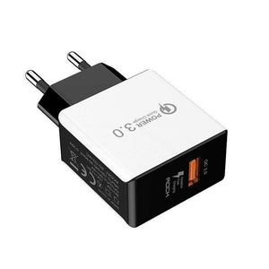 Planet Gates White ROCK 18W Quick Charge QC 3.0 Phone Charger Travel Wall Adapter QC3.0 FCP Universal For Xiaomi iPhone Samsung Huawei EU Plug