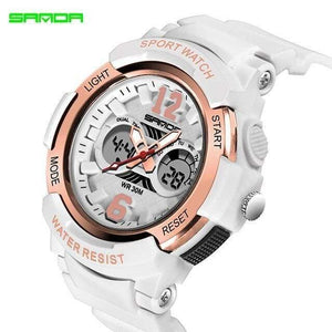 Planet Gates white rose gold Fashion Casual Children Watches 30M Waterproof Quartz Wristwatches Sports Kids Clock boys Hours girls Students Watch