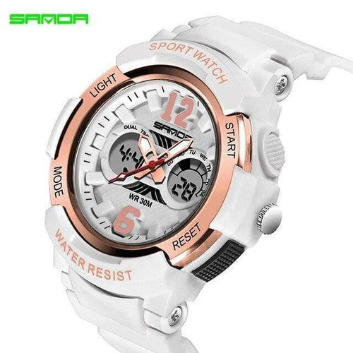 Planet Gates white rose gold Fashion Casual Children Watches 30M Waterproof Quartz Wristwatches Sports Kids Clock boys Hours girls Students Watch