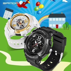 Planet Gates white rose gold Fashion Casual Children Watches 30M Waterproof Quartz Wristwatches Sports Kids Clock boys Hours girls Students Watch