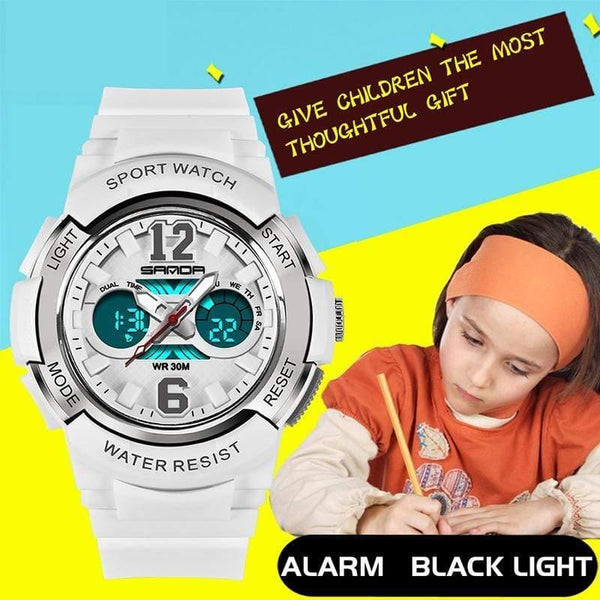 Planet Gates white rose gold Fashion Casual Children Watches 30M Waterproof Quartz Wristwatches Sports Kids Clock boys Hours girls Students Watch