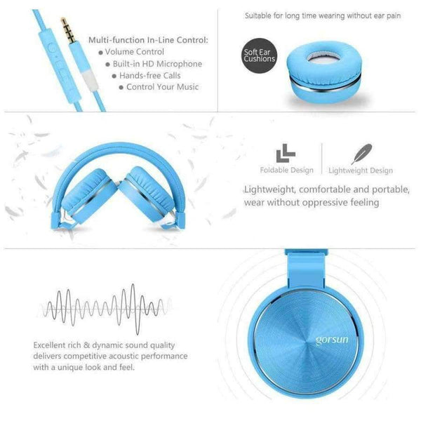 Planet Gates white / Russian Federation Headphones with Mic Wired Portable Foldable On-Ear Headset with Microphone Volume Control for Phones xiaomi PC MP3 Gorsun GS776