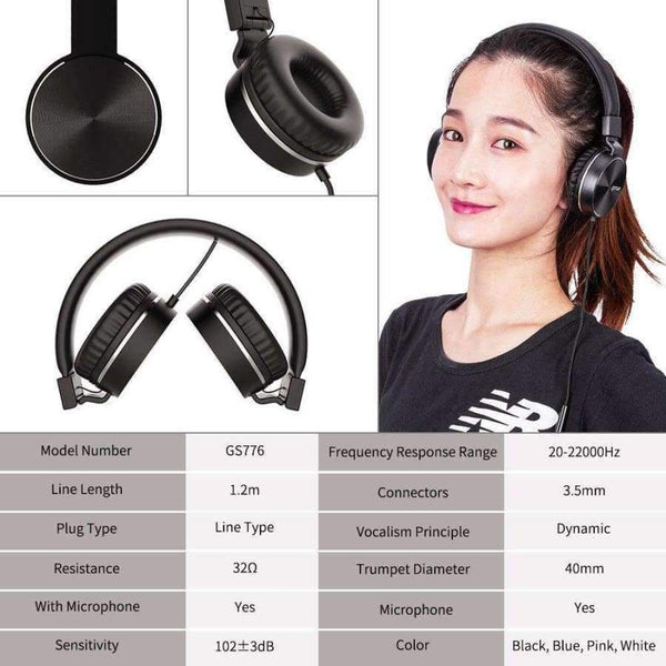 Planet Gates white / Russian Federation Headphones with Mic Wired Portable Foldable On-Ear Headset with Microphone Volume Control for Phones xiaomi PC MP3 Gorsun GS776