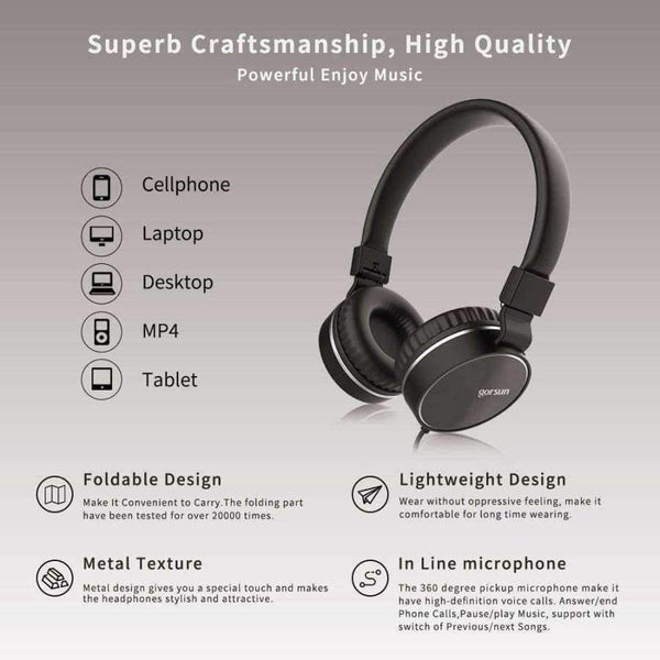 Planet Gates white / Russian Federation Headphones with Mic Wired Portable Foldable On-Ear Headset with Microphone Volume Control for Phones xiaomi PC MP3 Gorsun GS776