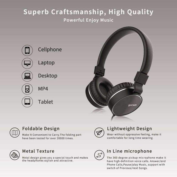 Planet Gates white / Russian Federation Headphones with Mic Wired Portable Foldable On-Ear Headset with Microphone Volume Control for Phones xiaomi PC MP3 Gorsun GS776