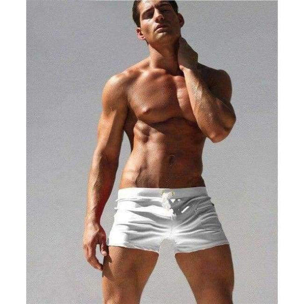 Planet Gates Бял / S ALSOTO Секси бански костюм Бански за мъже maillot de bain Мъжки бански слипове Плажни шорти Плувни гащета Мъже Майо
