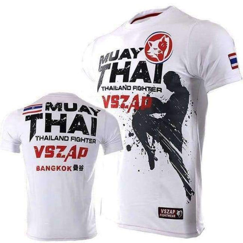 Planet Gates White / S Bangkok Boxing MMA T Shirt Gym Tee Shirt Fighting Martial Arts Fitness Training Wolf Muay Thai T Shirt Men Homme S-4XL
