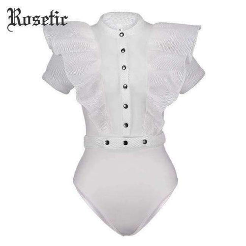 Planet Gates white / S Black Jumpsuits For Women 2018 Gothic Combinaison Femme Sexy Body Women One Piece Mesh Bodysuit Womens Clothing Romper