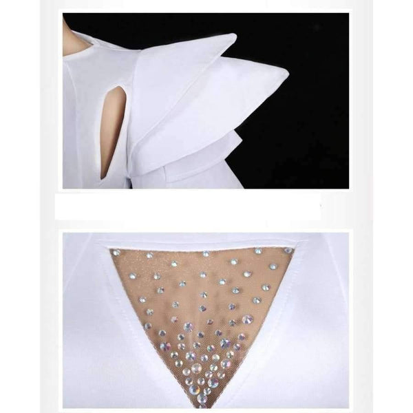 Planet Gates White / S Bodysuit Jazz Dance Costumes Bar Dj Dancers Sexy Nightclub DS Singer Rave Clothes Rhinestone Jumpsuit Stage Wear DN1266