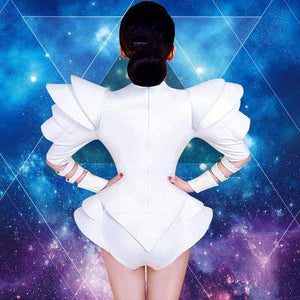 Planet Gates White / S Bodysuit Jazz Dance Costumes Bar Dj Dancers Sexy Nightclub DS Singer Rave Clothes Rhinestone Jumpsuit Stage Wear DN1266