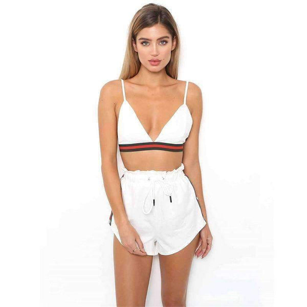 Planet Gates White / S Bra & Brief Shorts Lounge Underwear Work Out Fitness Wirekless  Sexy Push Up Bra Sets