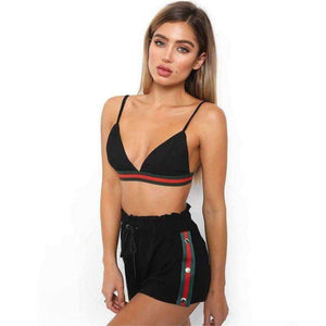 Planet Gates White / S Bra & Brief Shorts Lounge Underwear Work Out Fitness Wirekless  Sexy Push Up Bra Sets