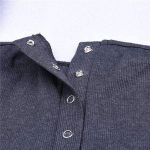 Planet Gates White / S Cotton slash neck sexy button long sleeve black solid bodycon bodysuit 2018 summer atutmn women fashion body