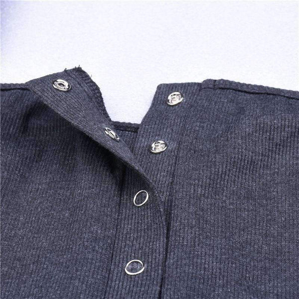 Planet Gates White / S Cotton slash neck sexy button long sleeve black solid bodycon bodysuit 2018 summer atutmn women fashion body