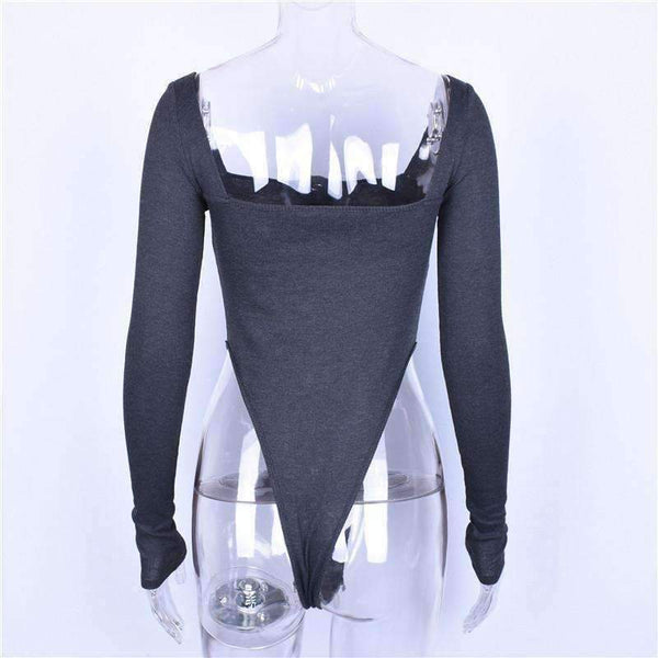 Planet Gates White / S Cotton slash neck sexy button long sleeve black solid bodycon bodysuit 2018 summer atutmn women fashion body