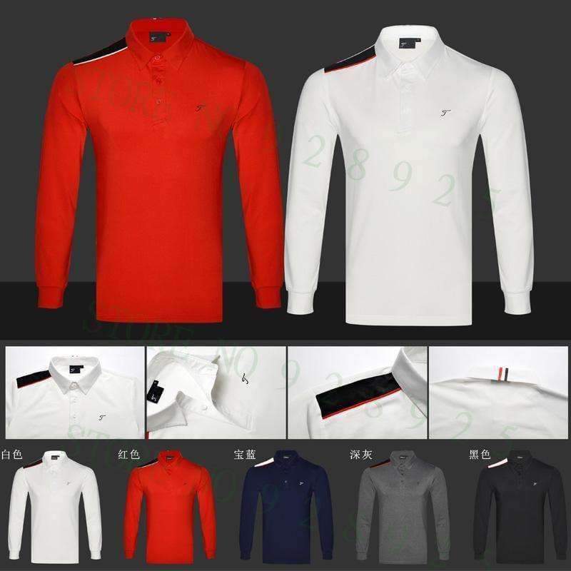 Planet Gates White / S Golf shirts Newest Autumn Long Sleeve Golf Aparrel Men Breathable Sport Golf Clothes Men'S Polo Shirts Tops Navy Black Gre
