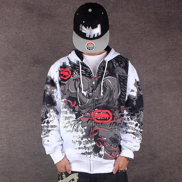 Planet Gates white / S Hoodies Men Sudaderas Hombre Hip Hop Mens Brand Letter Hooded Zipper Hoodies oversize street Sweatshirt