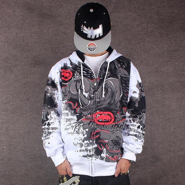 Planet Gates white / S Hoodies Men Sudaderas Hombre Hip Hop Mens Brand Letter Hooded Zipper Hoodies oversize street Sweatshirt