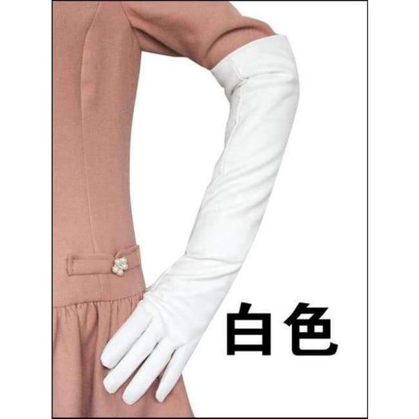 Planet Gates White / S Lady Fashion High Quality PU Leather Winter Gloves Women Warm Cute Mittens Female Long Style Elbow Gloves G203