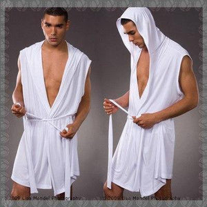 Planet Gates White / S Men Robes Bathrobe Plus Size Brand Manview Robe Man Mens Sexy Sleepwear Male Silk  Home Wear