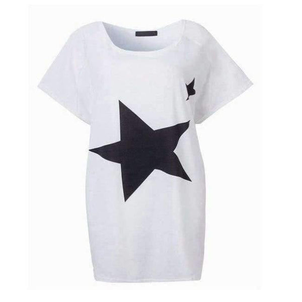 Pregnanct Women Casual Loose Tees Tops Summer Batwing Sleeve Print T-Shirts Pregnancy Maternity Clothes Plus Size S-5Xl - White / S