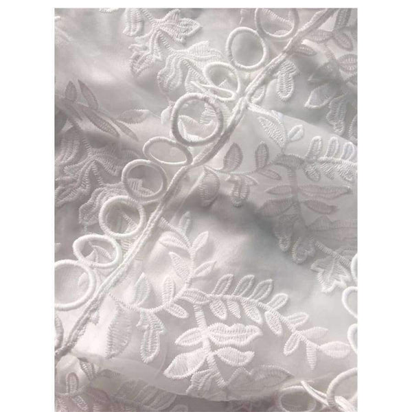 Planet Gates white / S Quality Women  White Tiered Mesh  Embroidery Cake O-neck Dress Ladies Party Event Evening Clothes