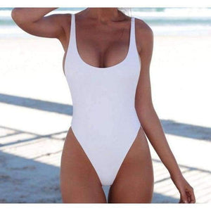Planet Gates white / S Sexy One Piece Swimsuit Solid Female Women Fused Swimwear Backless White Brazilian May Bather Monokini XL
